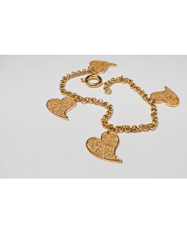 Pulseira Corações em Filigrana
